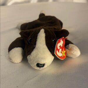 Ty Brown and White Plush Dog
